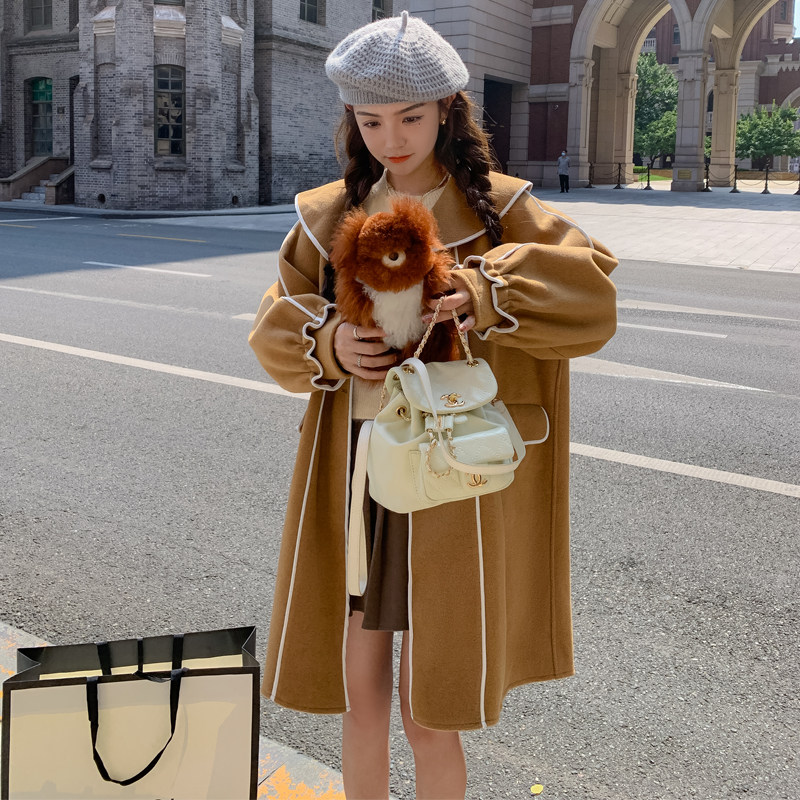 现货22年冬季新款外套女包条双面呢223C90P190K278,女装毛呢外套,浙宝267