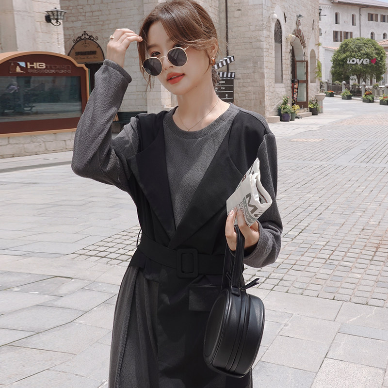 现货23年秋季新款假两件连衣裙女223C37P120K178，女装连衣裙，浙宝267