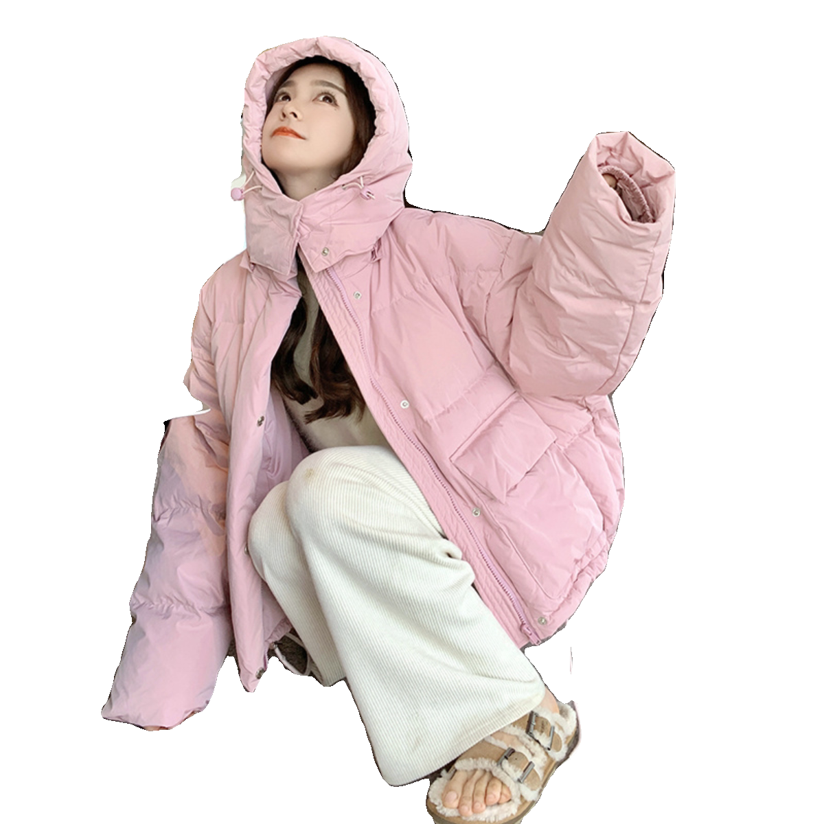 新品90白鸭绒23年冬季新款羽绒服267-6205P275控398,女装羽绒服,浙宝267