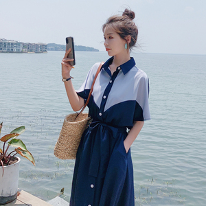现货 2024年夏季新款拼接连衣裙女267 A366 P110 K158图片