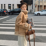 2023年冬季新款皮毛一体外套267-6301P170控258，女装短外套，浙宝267