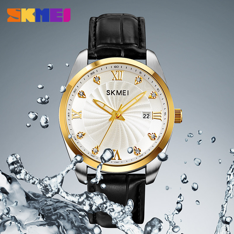 时刻美高透明防水防划耐刮表盘金属刻度时标男女通用石英手表2061