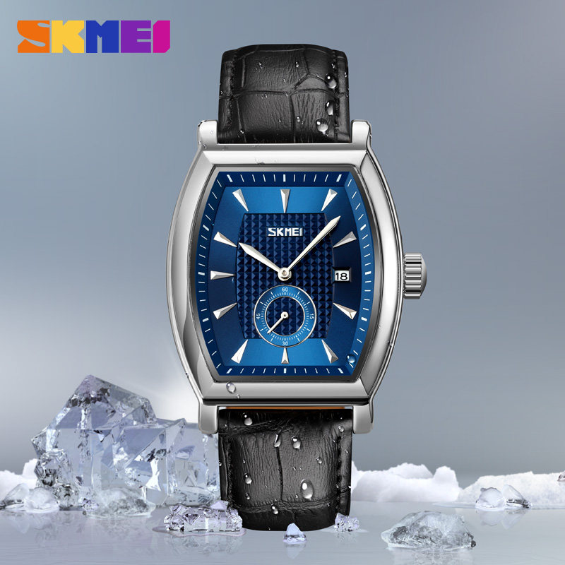 时刻美绅士品味酒桶型男士十大品牌正品石英手表商务休闲真皮带