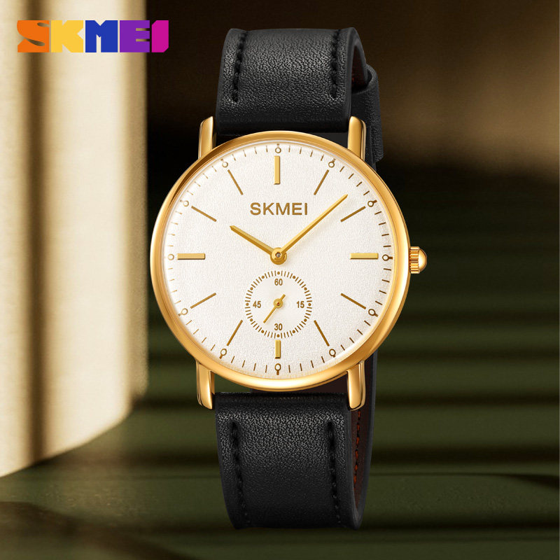 SKmei/时刻美个性简约商务大气金属外壳质感舒适防水石英腕表2308