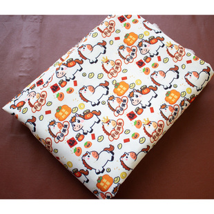 卡通布料细帆布布料diy手工印花布料包包布料可爱桌布宿舍马如意