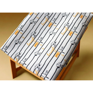 卡通布料细帆布印花手工diy面料沙发套布料包包宿舍桌布黑条纹狗