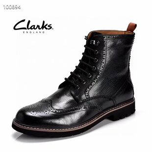 clarks其乐男鞋冬季新款英伦风皮靴布洛克马丁靴时尚潮流舒适皮鞋