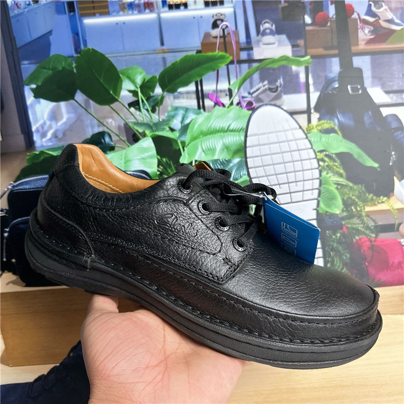 Clarks其乐男鞋Nature Three 耐磨厚底宽楦气垫王舒适皮鞋爸爸鞋