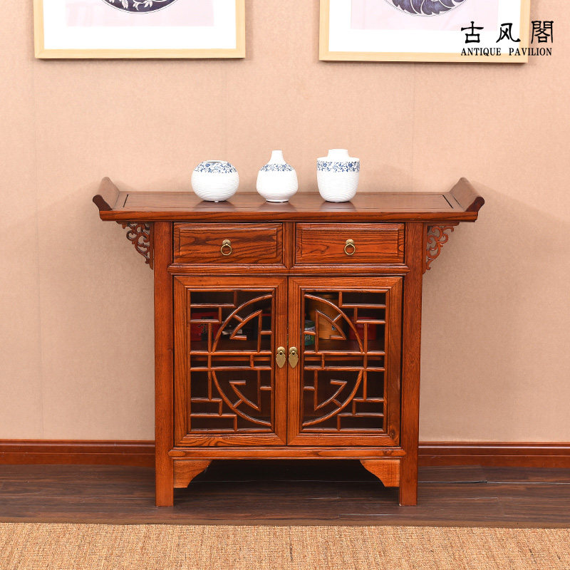 榆木新中式风储藏柜仿古家具