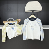 leomama童装 中大童休闲洋气卡通上衣 2025新款 女童插肩袖 T恤秋季