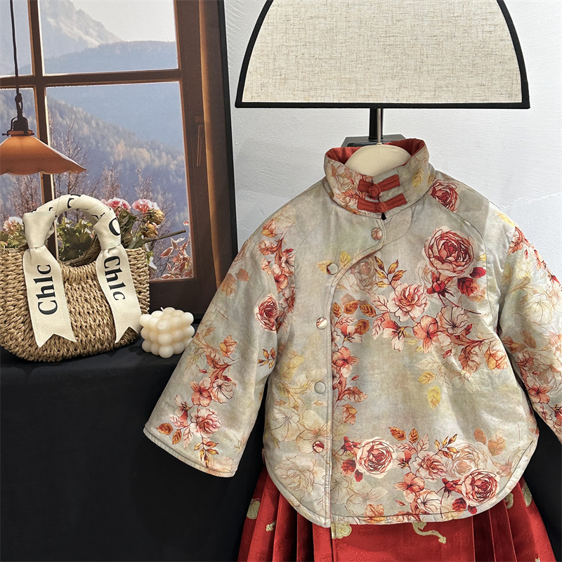 【富贵花】童装女童汉服冬季拜年服夹棉加厚中国风儿童过年衣服,童装/婴儿装/亲子装,汉服,淘宝优惠券,粉丝福利购,淘宝优惠卷