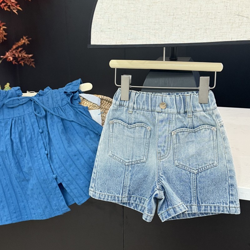 leomama女童双口袋牛仔短裤2025新款中大童夏装儿童时髦洋气裤子,童装/婴儿装/亲子装,儿童牛仔裤,淘宝优惠券,粉丝福利购,淘宝优惠卷
