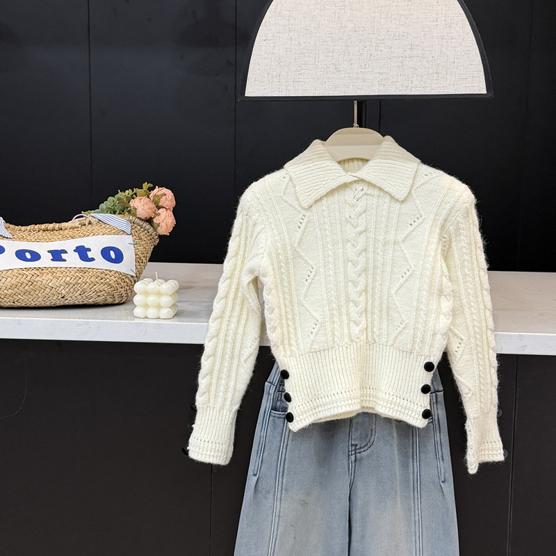 leomama女童翻领毛衣秋冬装2025新款儿童冬季套头针织衫,童装/婴儿装/亲子装,毛衣/针织衫,淘宝优惠券,粉丝福利购,淘宝优惠卷