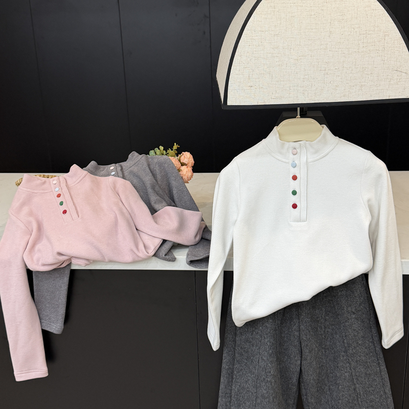 leomama【用心打底】女童打底衫半高领长袖T恤儿童秋冬保暖内搭