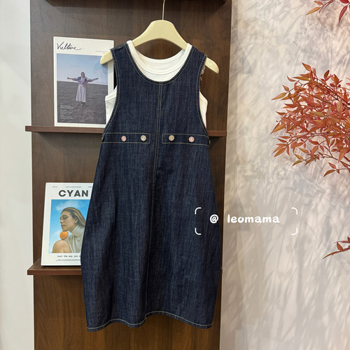 leomama女童牛仔裙夏款2026新款儿童背带裙子夏装女孩连衣裙