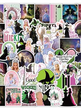 50张跨境魔法坏女巫2贴纸Wicked 2美剧电影创意装饰手账素材贴画
