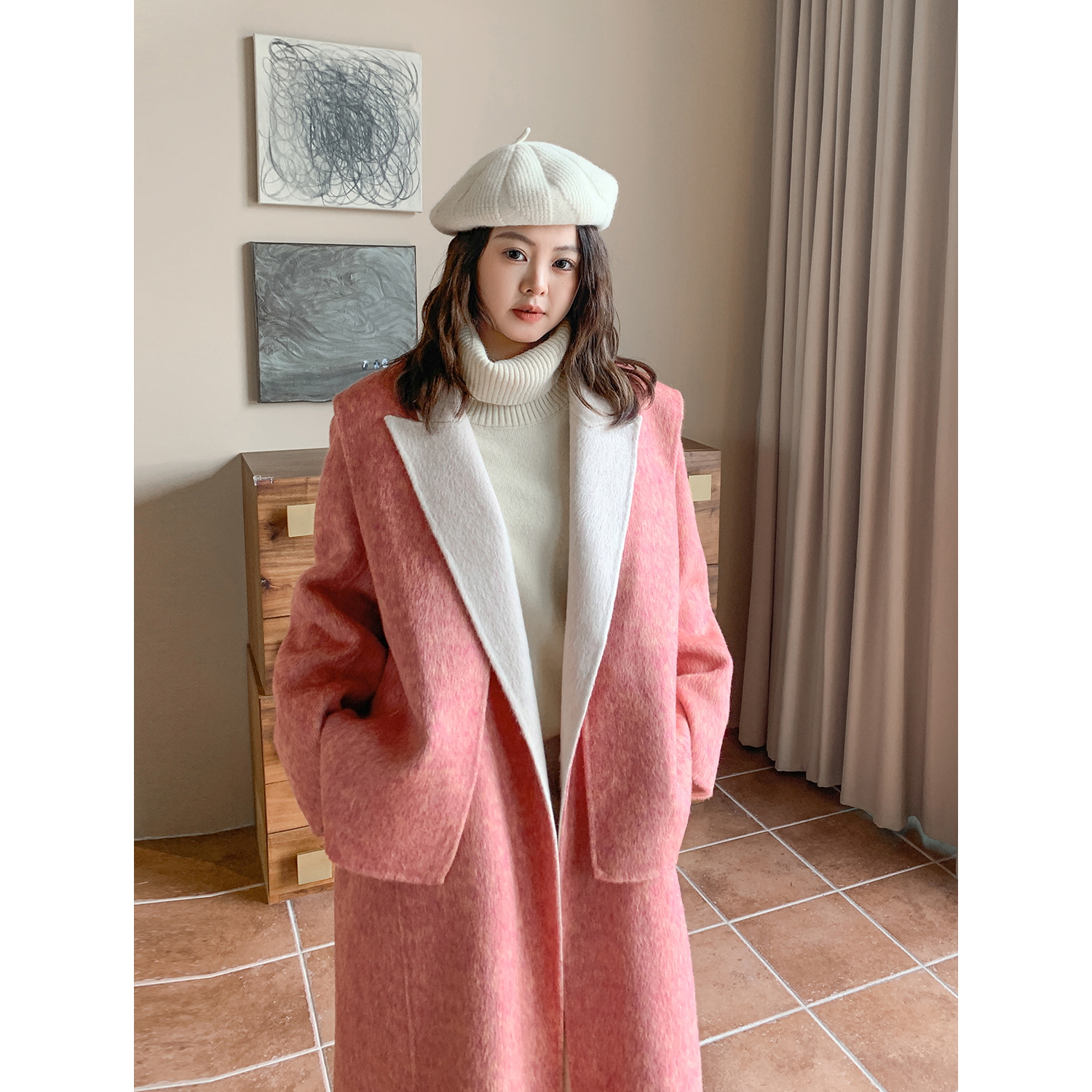 DM100大码马夹毛呢外套真两件