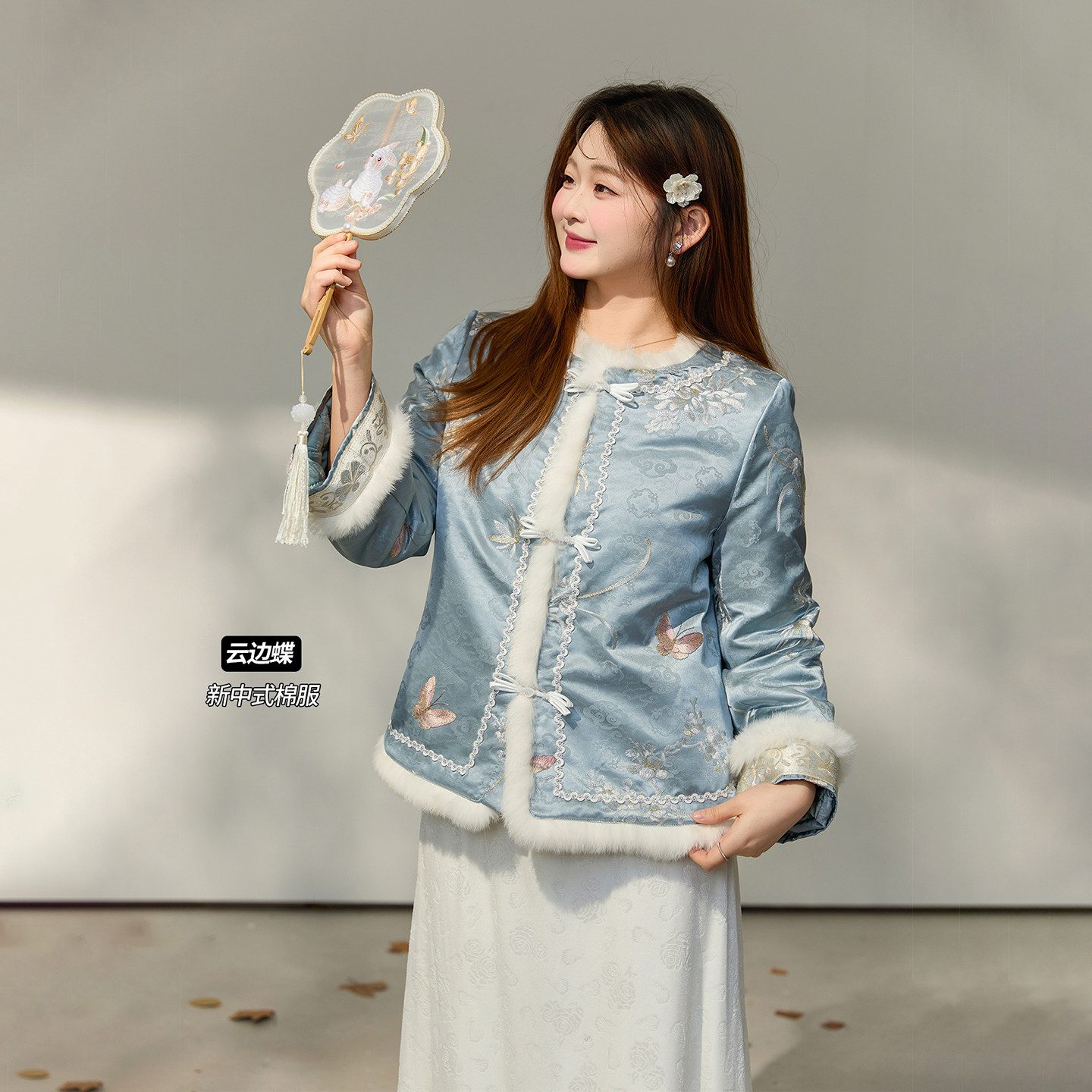 DM100大码百分百女装微胖mm冬季优雅新中式提花刺绣蝴蝶棉服外套,女装/女士精品,大码棉服,淘宝优惠券,粉丝福利购,淘宝优惠卷