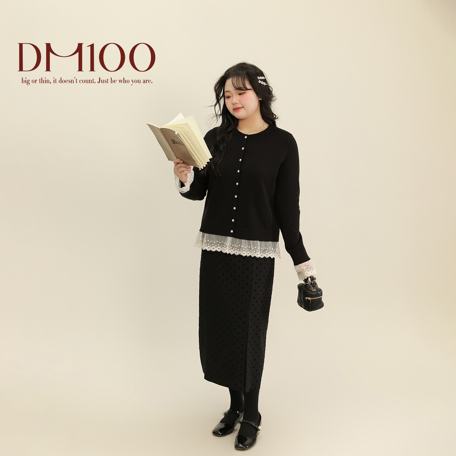 DM100大码百分百2025春季新款微胖mm女装甜美毛衣蕾丝拼接针织衫