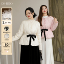羽绒服 气质丝绒带收腰显瘦轻薄短款 DM100大码 百分百女微胖mm冬季