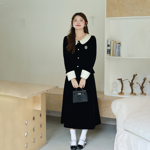 复古娃娃领丝绒显瘦气质外套套装 微胖mm冬季 百分百女装 DM100大码
