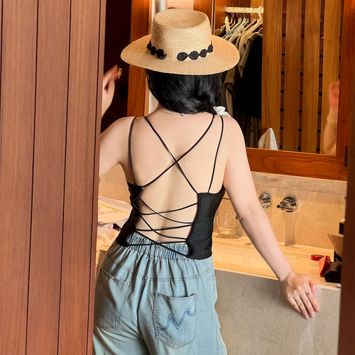 DM100大码百分百女装夏季胖mm长短版性感百搭带胸垫美背吊带背心