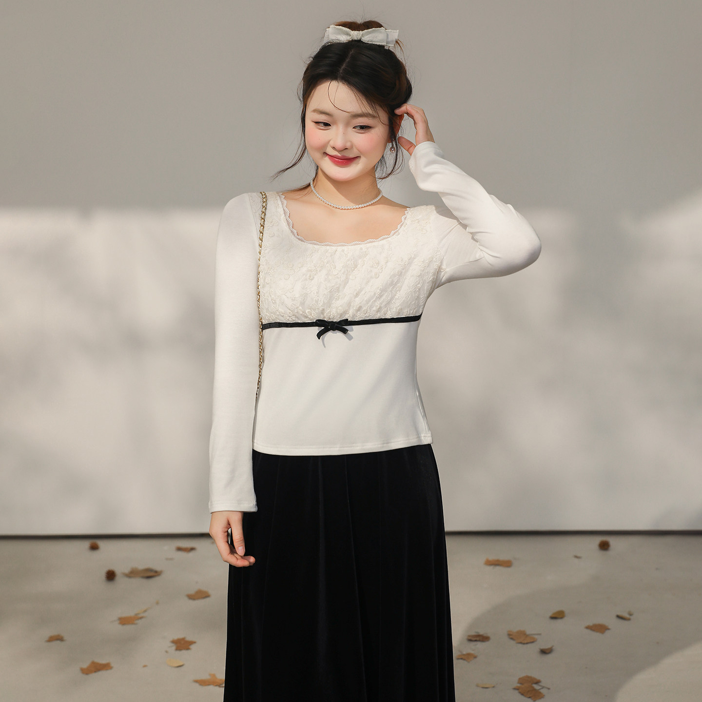 DM100大码百分百女装微胖mm春季法式方领网纱拼接修身内搭磨毛T恤,女装/女士精品,大码内搭,淘宝优惠券,粉丝福利购,淘宝优惠卷