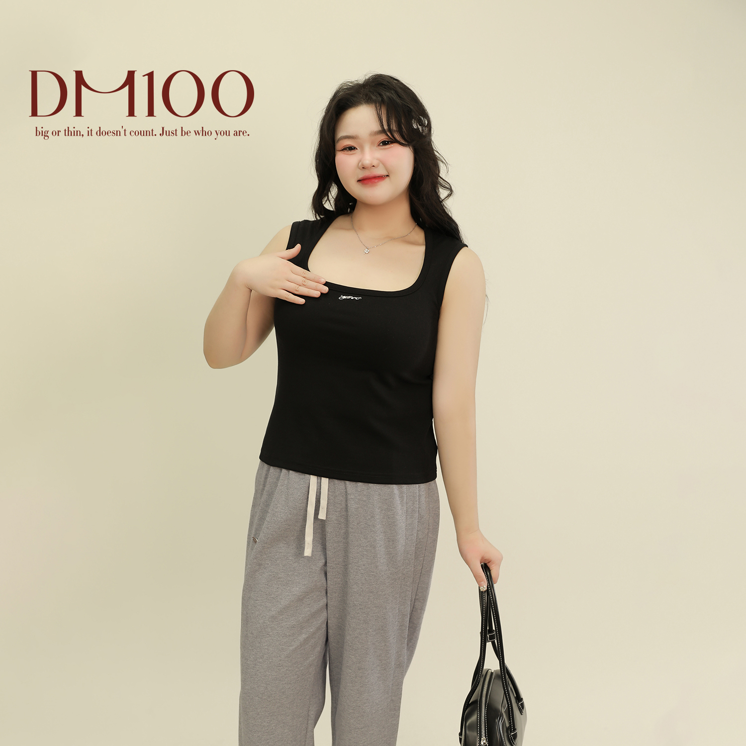 DM100大码百分百微胖mm女装春显瘦百搭上衣副乳克星弹力背心吊带