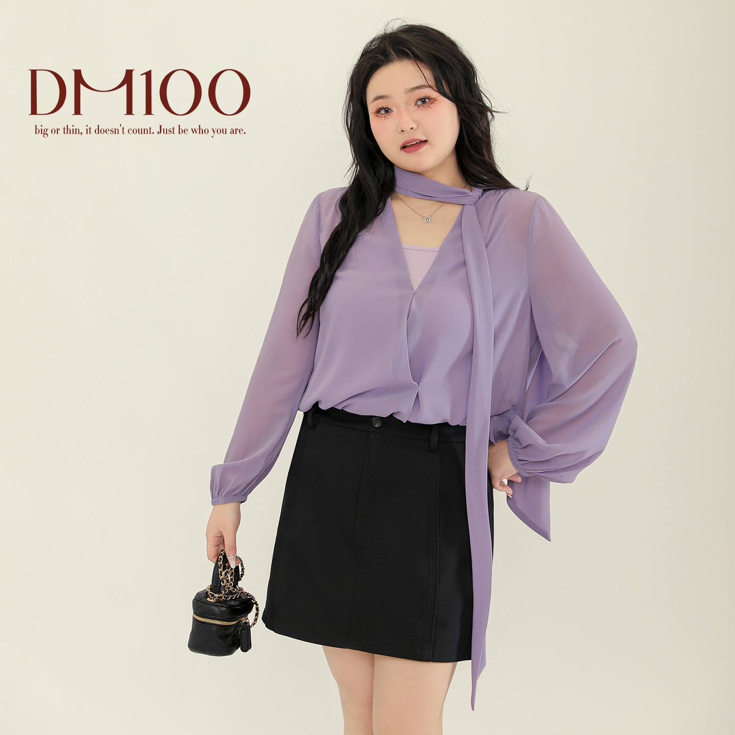 DM100大码百分百2025春夏新款女装紫色显白穿搭法式吊带衬衫套装