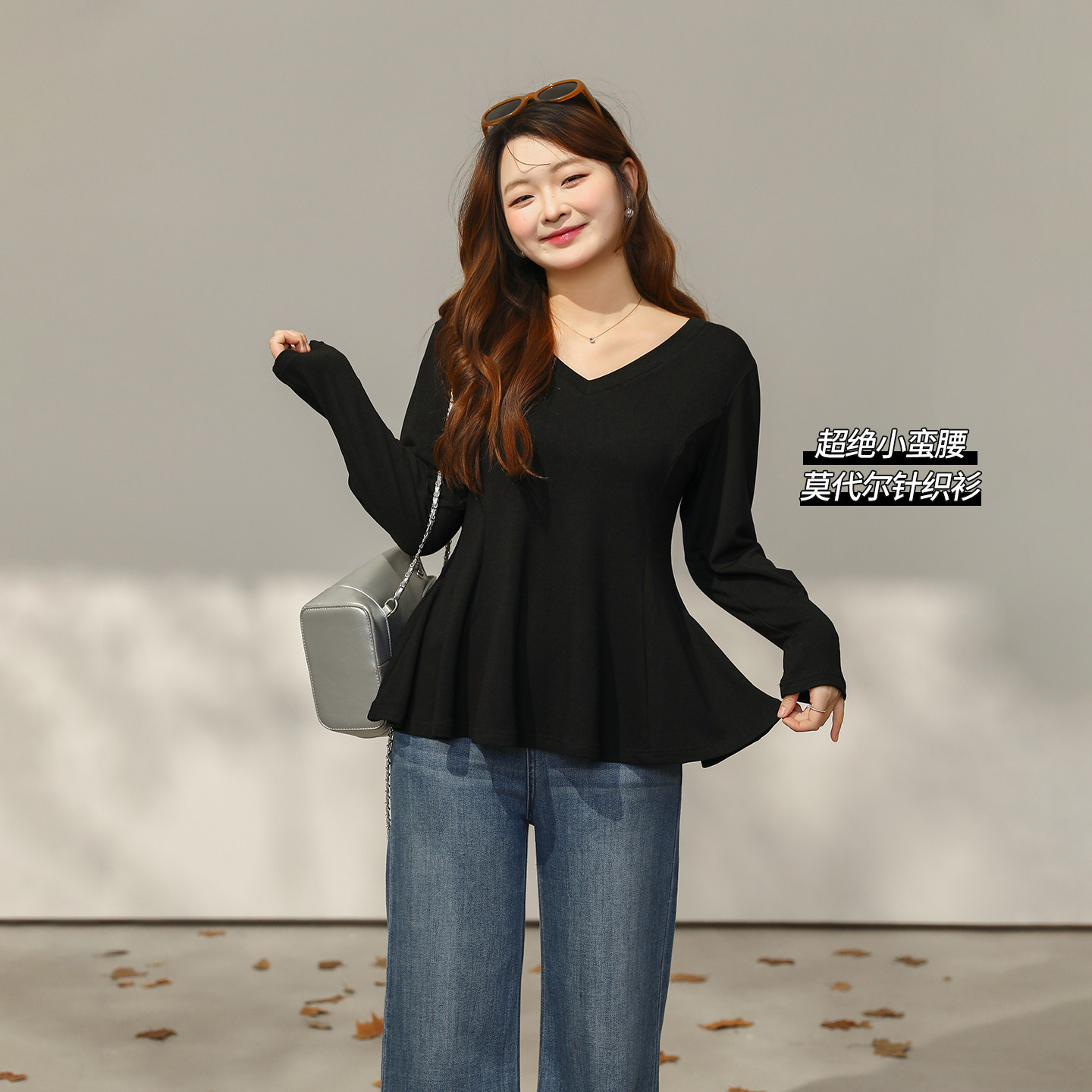 DM100大码百分百女装2026春季微胖mm休闲百搭纯色正肩收腰散摆T恤,女装/女士精品,大码内搭,淘宝优惠券,粉丝福利购,淘宝优惠卷