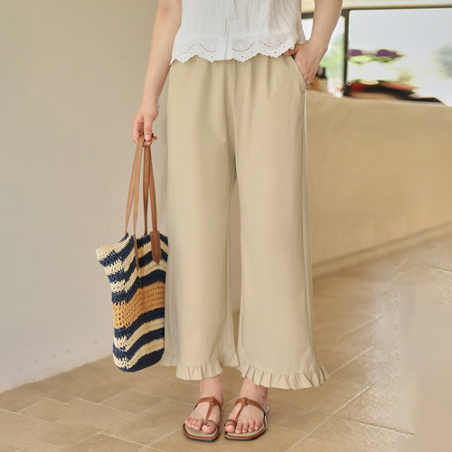 DM100大码百分百女装夏季新款胖mm显瘦裤子微胖梨型身材阔腿裤