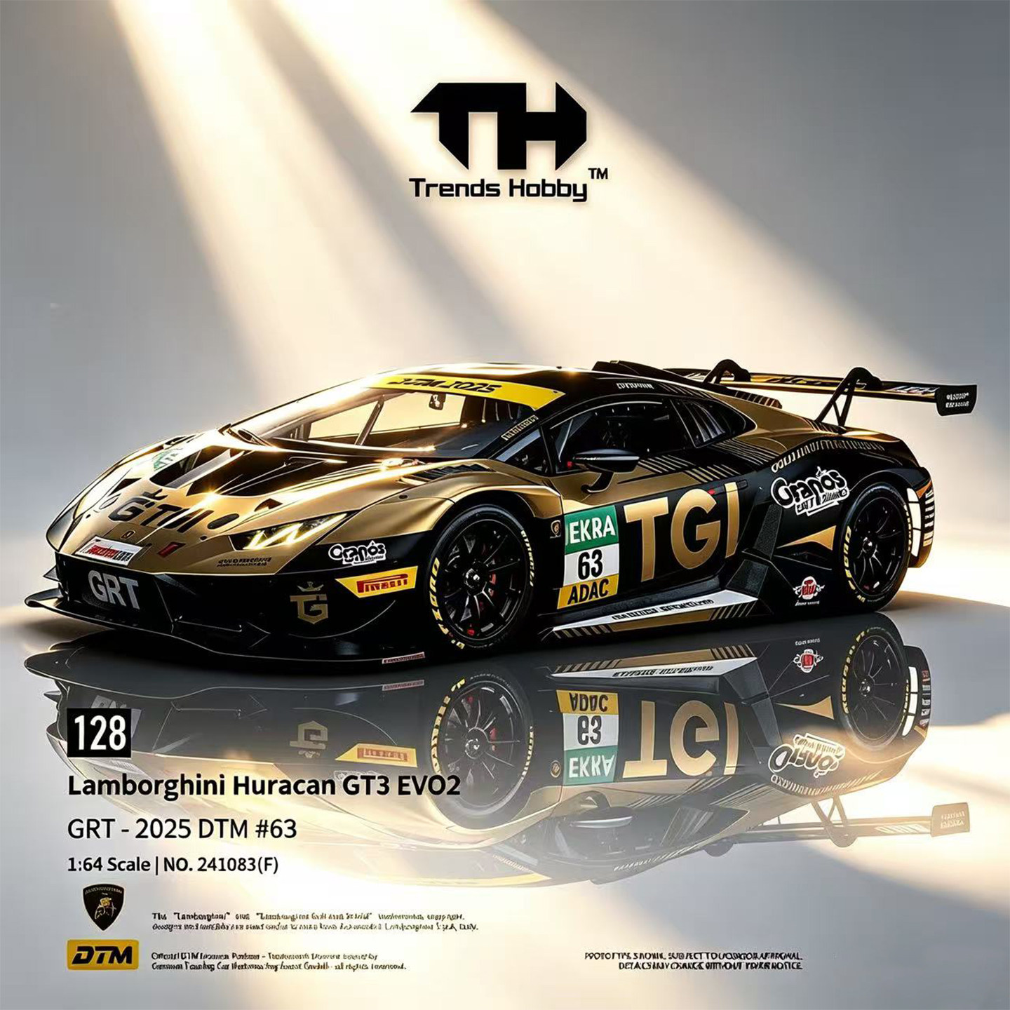 展会同款th保时捷911兰博基尼EVO63号赛车1:64合金车模收藏摆件图片