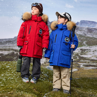 儿童羽绒服男女童2025新款洋气中大童韩版中长款工装户外加厚保暖