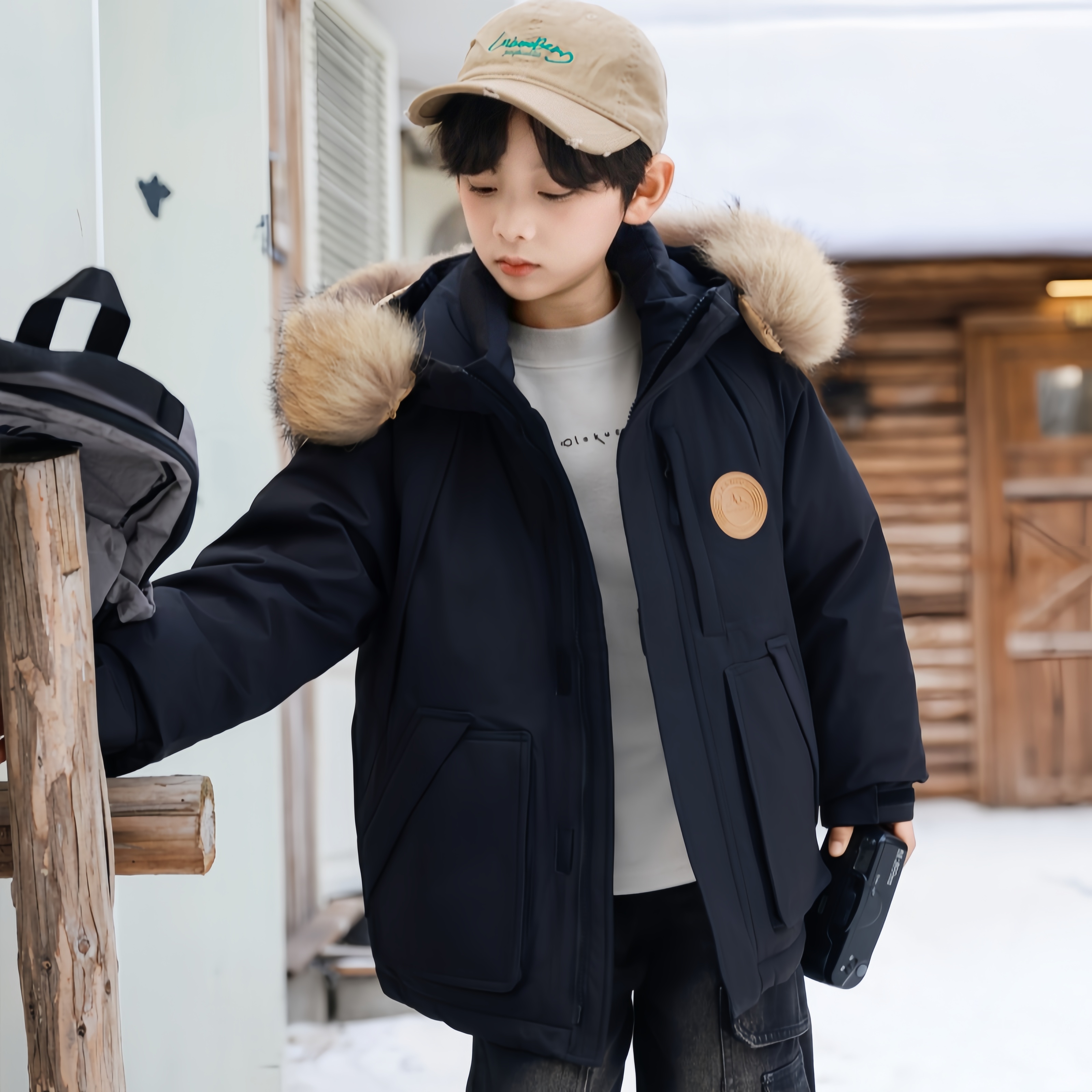 儿童羽绒服男女童2025新款洋气中长款中大童冬季加厚保暖童装外套