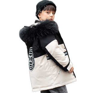 2025新款韩版儿童羽绒服男童女童中长款中大童加厚保暖冬季外套潮