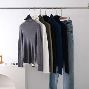 德国扬子纱2.0 无缝一体精纺美利奴羊毛加厚高奢羊毛打底衫上衣女