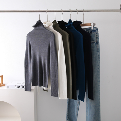 德国扬子纱2.0 无缝一体精纺美利奴羊毛加厚高奢羊毛打底衫上衣女