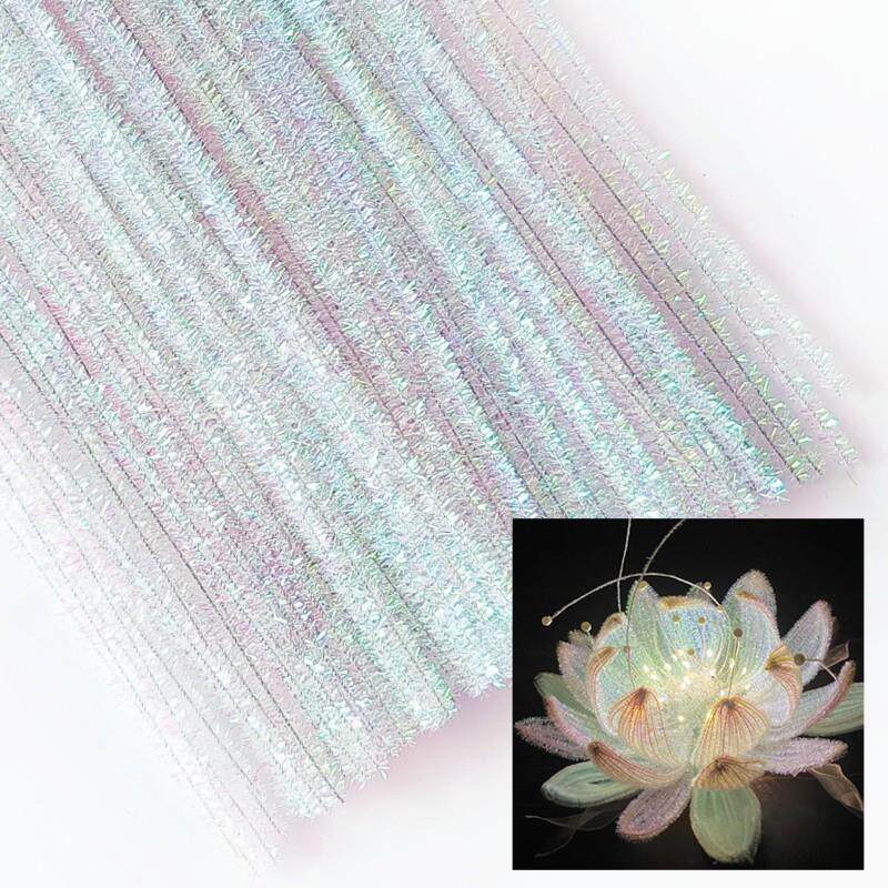 圣诞辅料金葱毛根扭扭棒 儿童幼儿园DIY创意手工材料闪光毛绒条