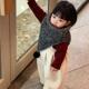 2025韩国男女童秋冬针织披肩新品 时髦设计感儿童休闲百搭斗篷上衣