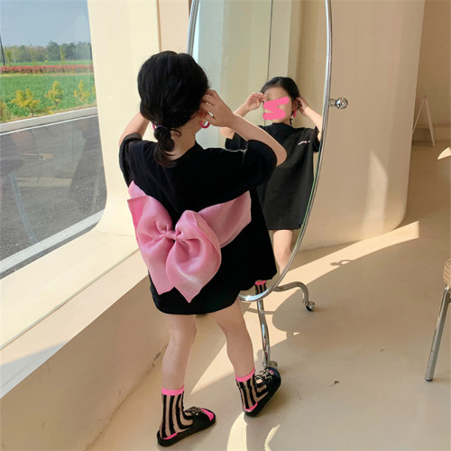 女童直筒裙韩版夏季大蝴蝶结