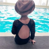 Солнцезащитный крем, комбинезон, детский кружевной модный купальник