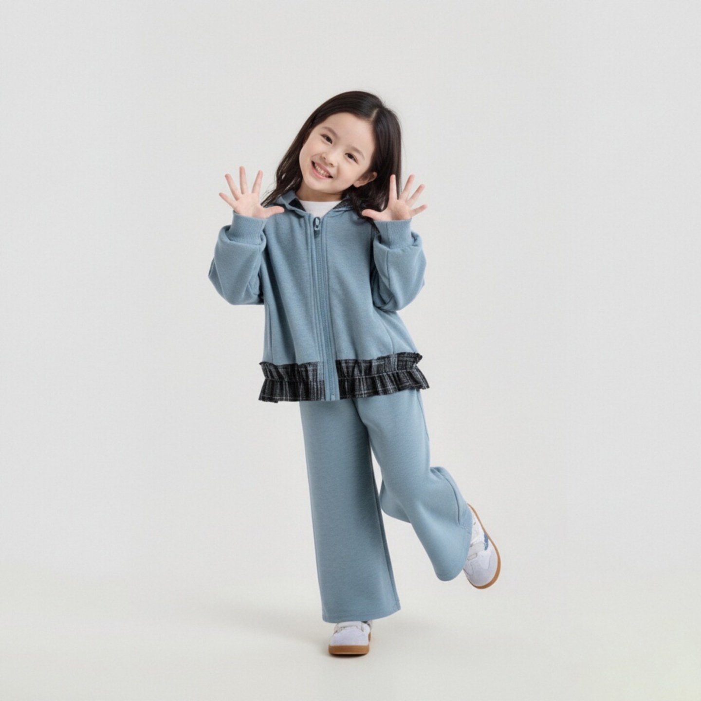 女童休闲套装2026春秋新款连帽格纹拼接外套阔腿裤时尚运动两件套,童装/婴儿装/亲子装,套装,淘宝优惠券,粉丝福利购,淘宝优惠卷