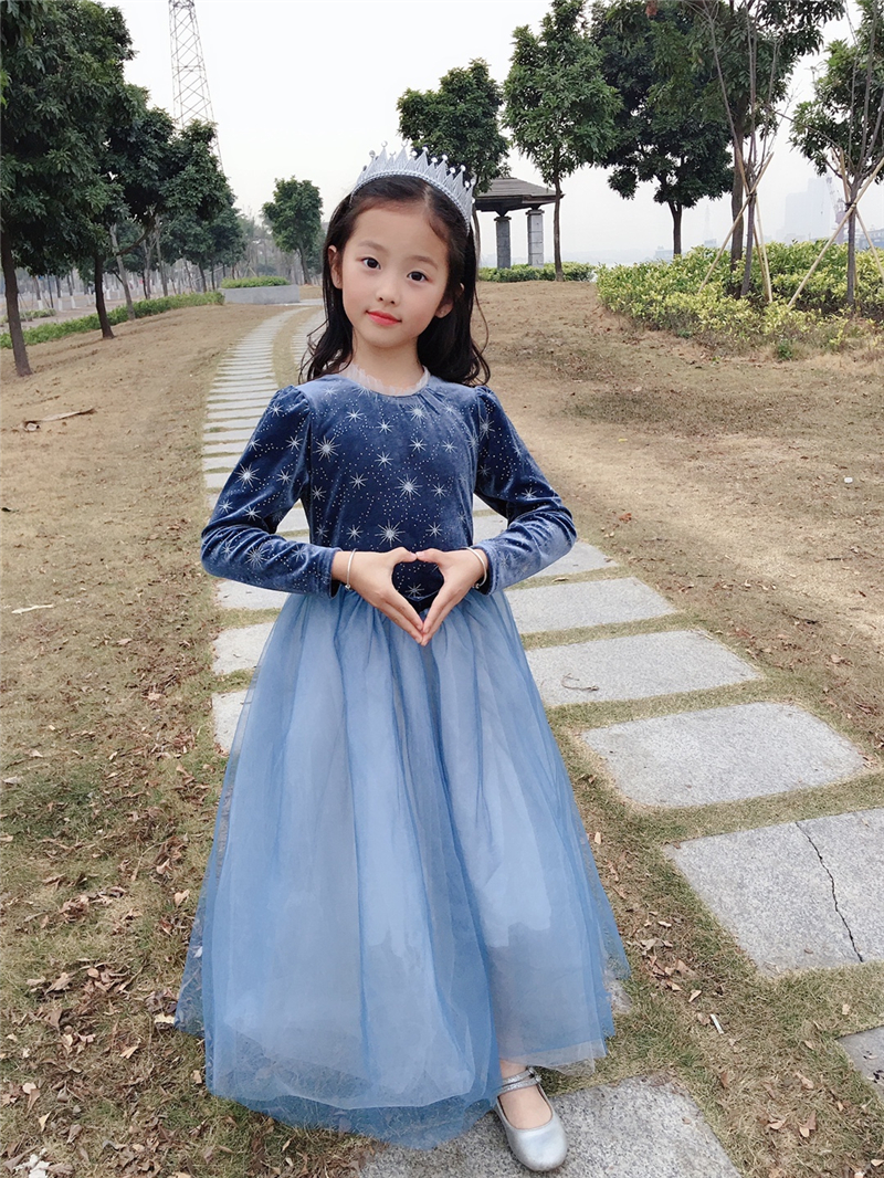 冰雪奇缘表演服春秋艾莎公主裙