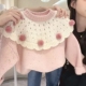 女童毛衣加厚春秋打底衫 春秋洋气甜美外穿时髦圆领毛线衣服 长袖
