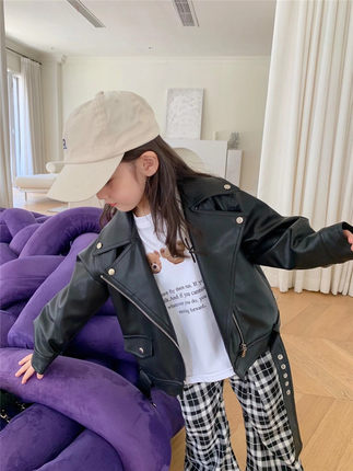 女童皮衣2025秋装新款儿童洋气韩版宝宝机车服外套春秋款夹克上衣