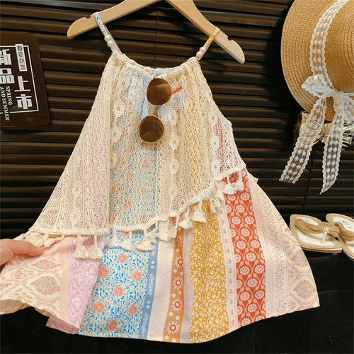 女童吊带裙韩版夏季流苏吊带