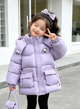 韩系小女孩卡通可爱棉服外套