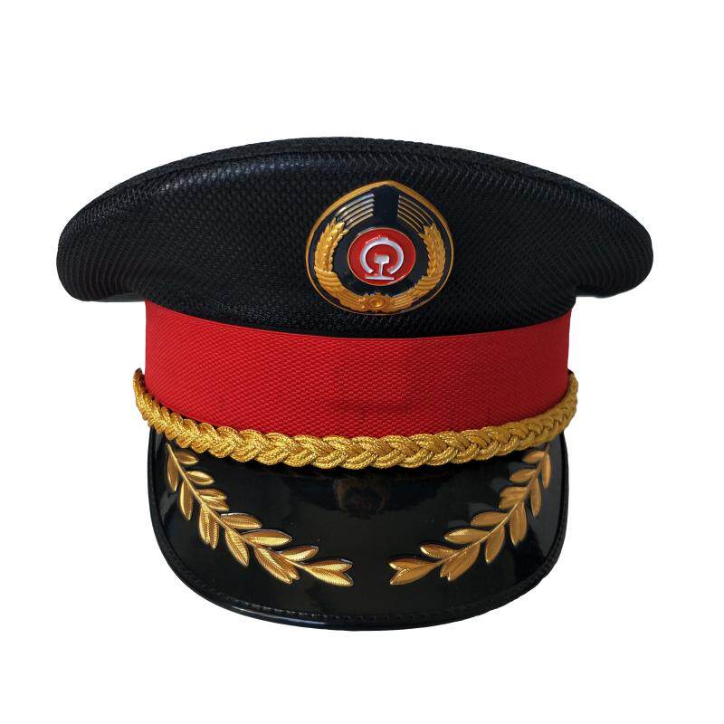 2020新款铁路大盖帽 列车员车长高铁动车乘务员夏网眼大檐帽帽子