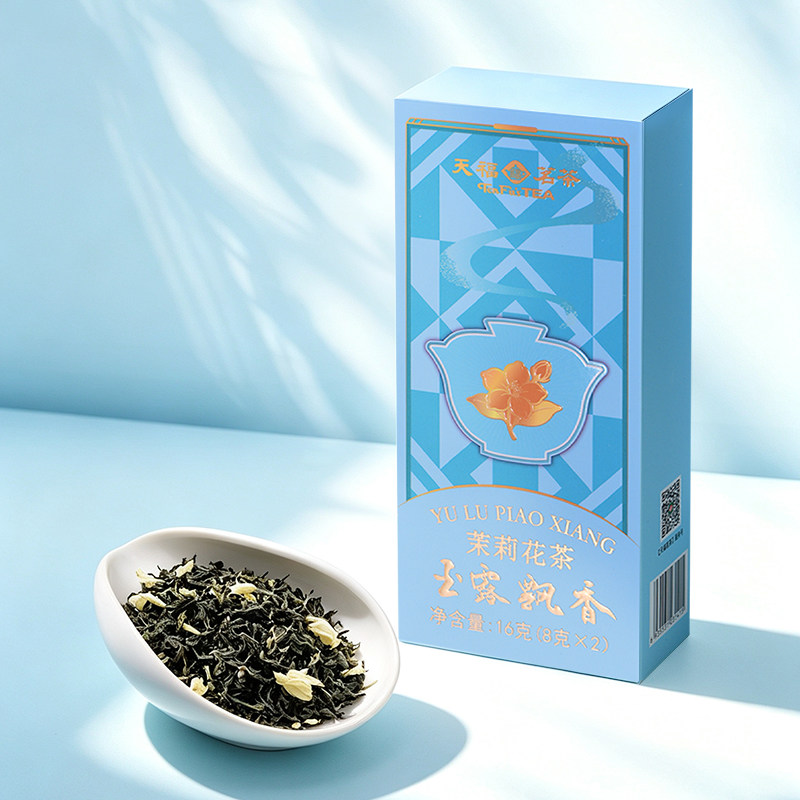 天福茗茶 元气茶玉露飘香口粮自饮品鉴茶茉莉花茶绿茶飘雪茉莉16g