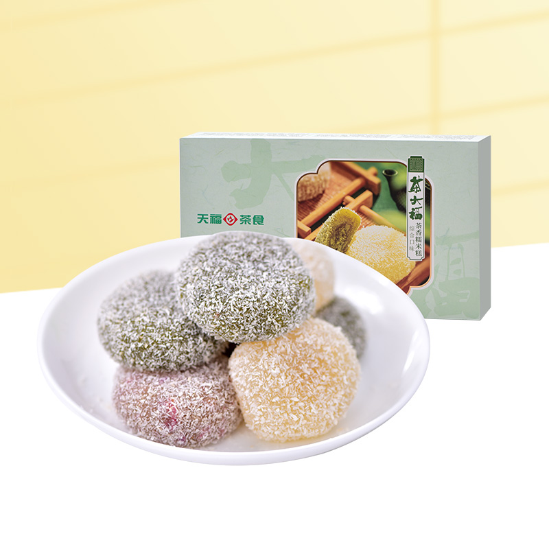 天福茗茶 茶大福台湾风味糯米糍麻薯抹茶味夹心糕点点心 300g